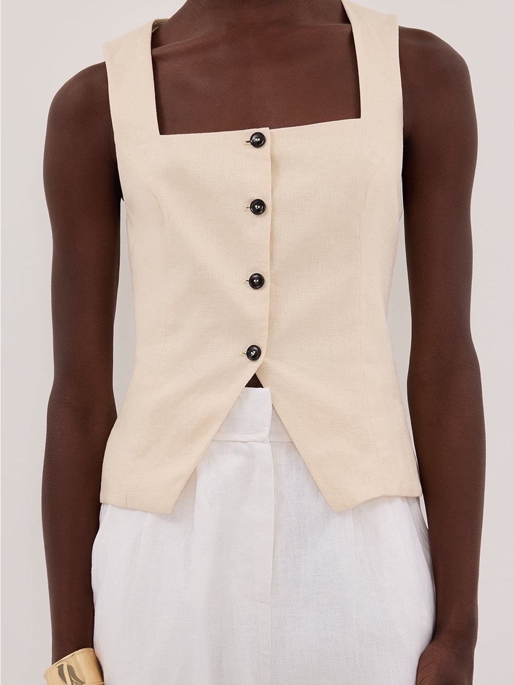 DISSH Fran Sandstone Linen Vest
